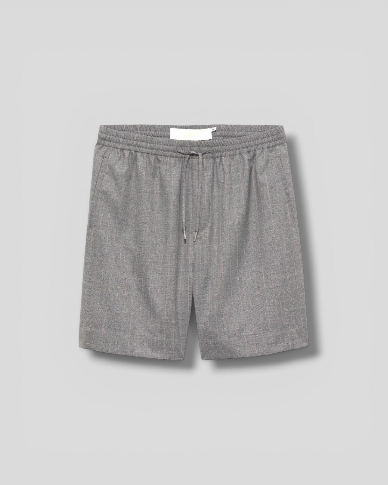 New Amsterdam || Wool Work Shorts - Grey/Pink Pinstripes - M’ New Amsterdam Surf Association