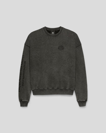 New Amsterdam || Logo Crewneck Sweater Embro - Washed Black M"