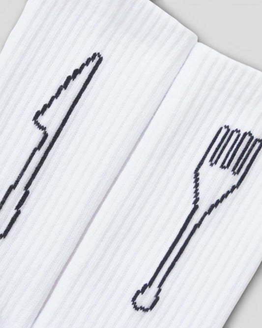 Service Works || Knife & Fork Socks - White Service Works