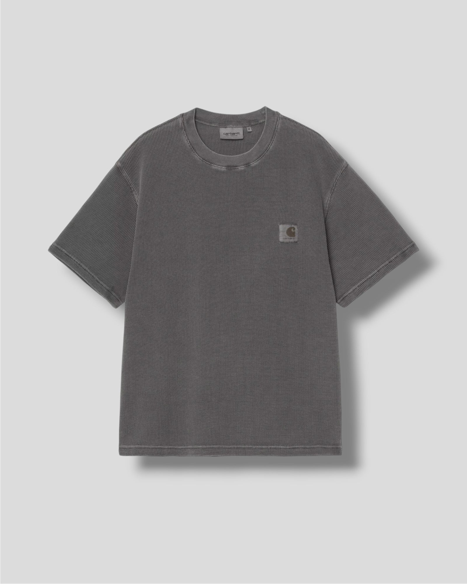 Carhartt || Nelson Waffle T-shirt - Black Garment Dyed - M’ Carhartt