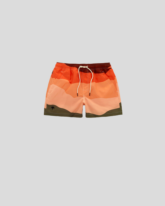 OAS || Fire Wave Swim Shorts - Orange/ Kaki OAS Compagny