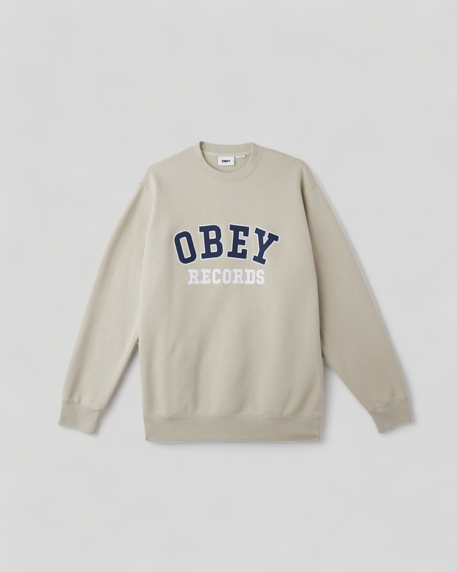 Obey || Records Crew Crewneck - Silver Grey Obey
