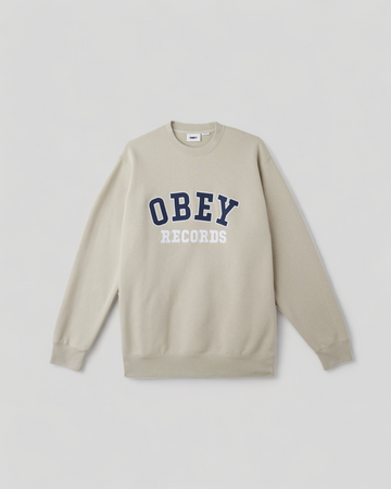 Obey || Records Crew Crewneck - Silver Grey Obey