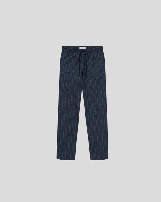 Les Deux || Patrick Linen Pants - Dark Navy/ Ivory Les Deux