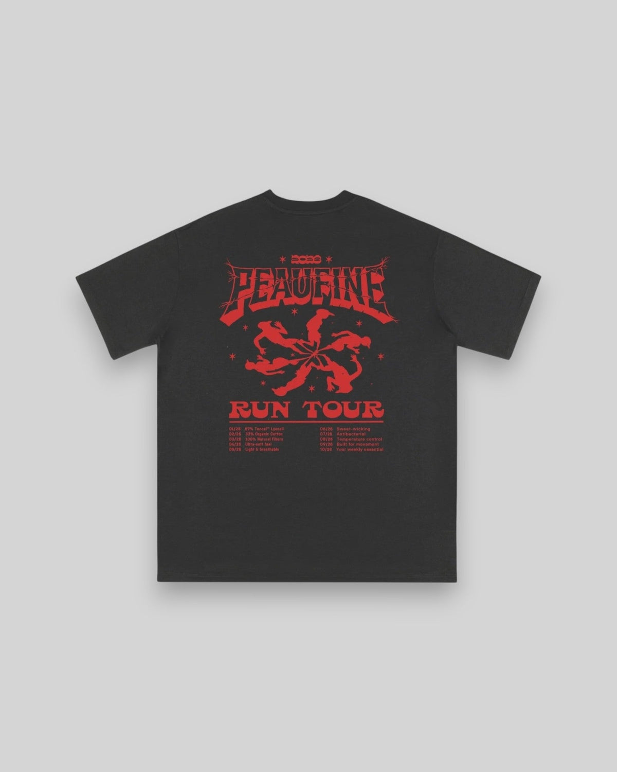 Peaufine || Wood T-Shirt - Run Tour - Anthracite - M' Peaufine