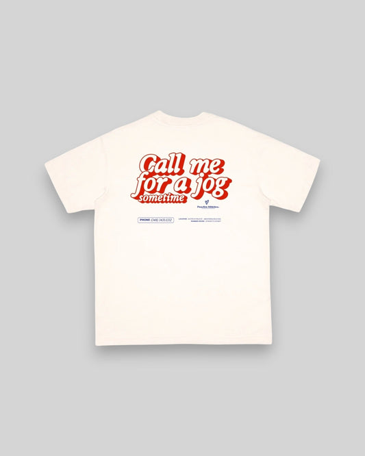 Peaufine || Wood T-Shirt - Call Me - Off White - M' Peaufine