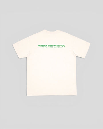 Peaufine || Wood T-Shirt - Wanna Run With You - Off White - M’ Peaufine