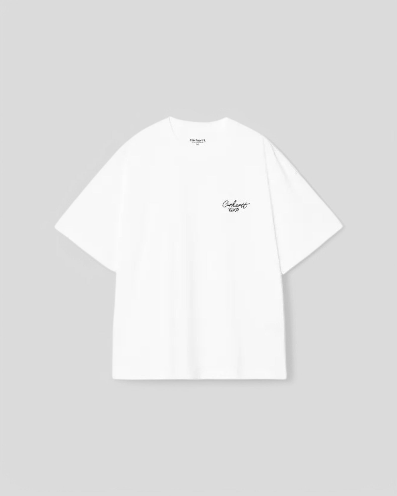 Carhartt || S/S Signature Script T Shirt - White/Black - M" Carhartt