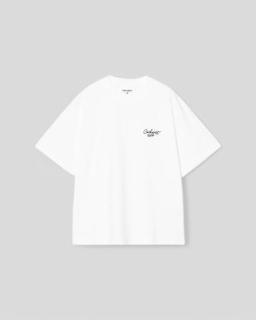 Carhartt || S/S Signature Script T Shirt - White/Black - M" Carhartt