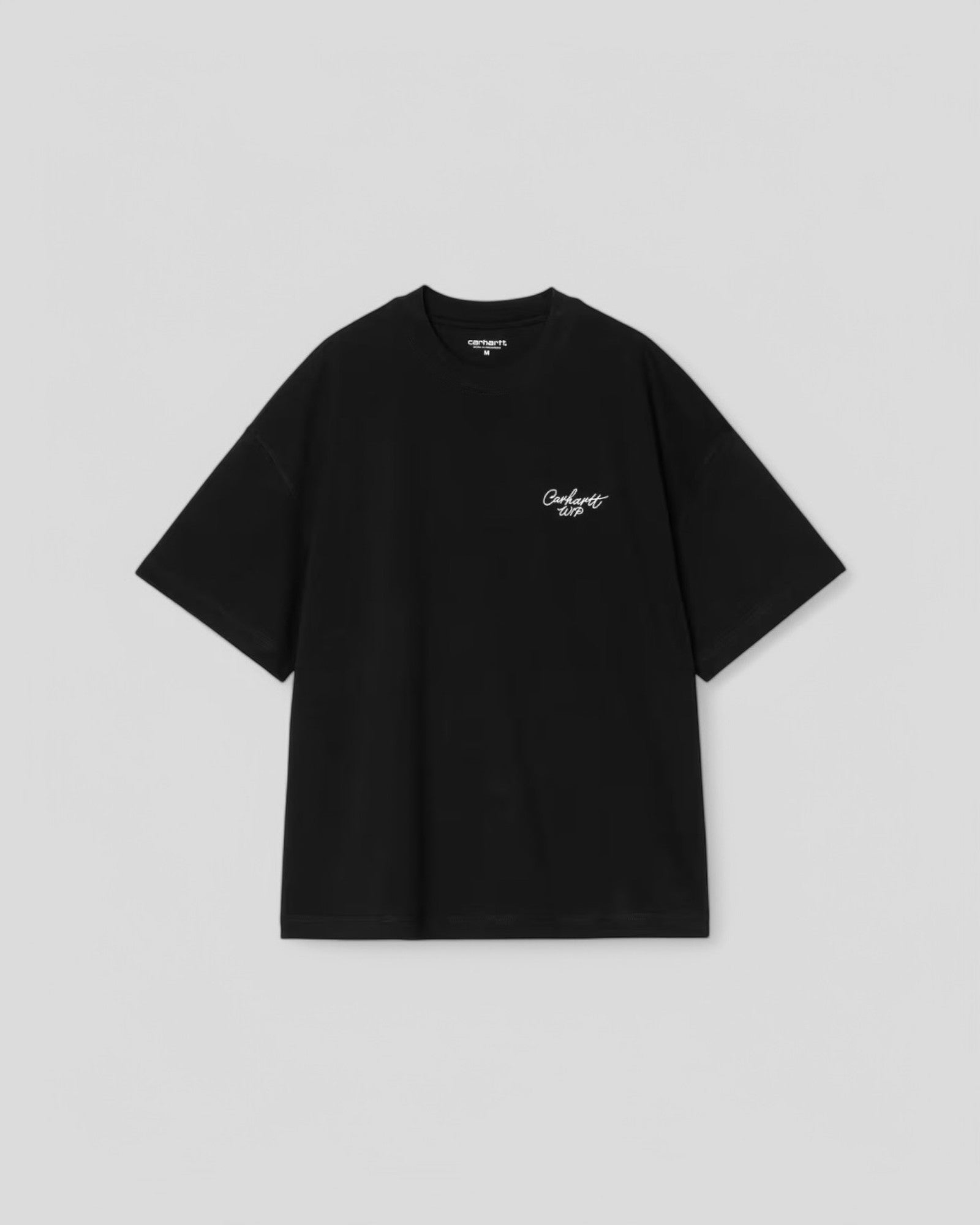 Carhartt || S/S Signature Script T Shirt - Black / Wax - M" Carhartt