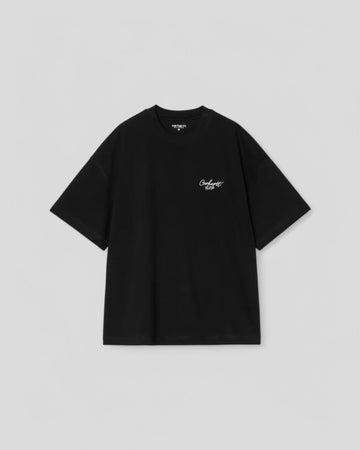 Carhartt || S/S Signature Script T Shirt - Black / Wax - M" Carhartt