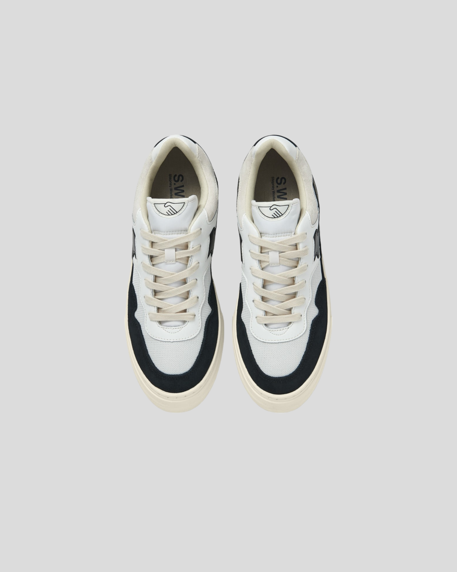 Stepney Workers Club || Pearl S-Strike - Suede Mix - Black/ White Stepney Workers Club