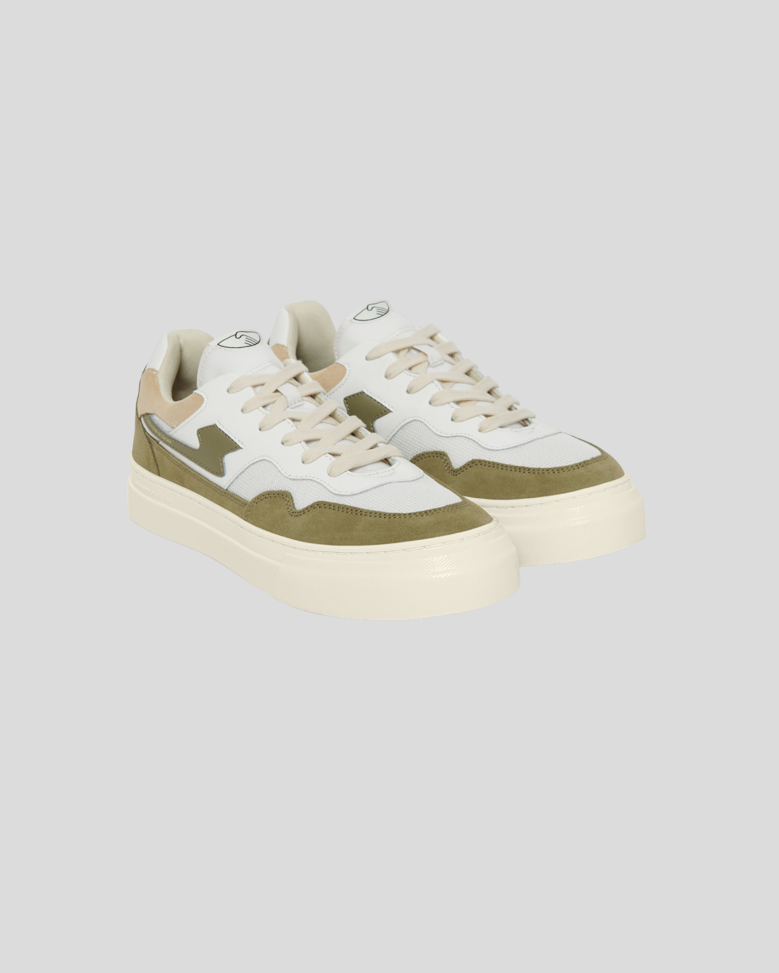 Stepney Workers Club || Pearl S-Strike - Suede Mix - White/ Moss Stepney Workers Club
