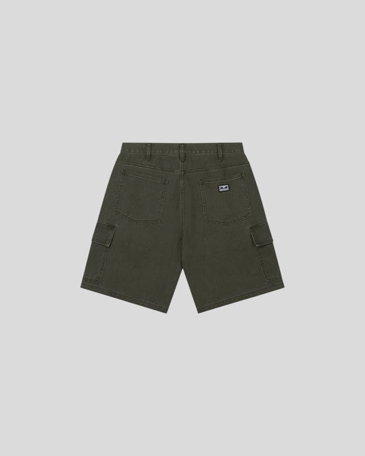 Obey || Bigwig Baggy Denim Cargo Short - Grape Leaf Faded Washed - M" Obey