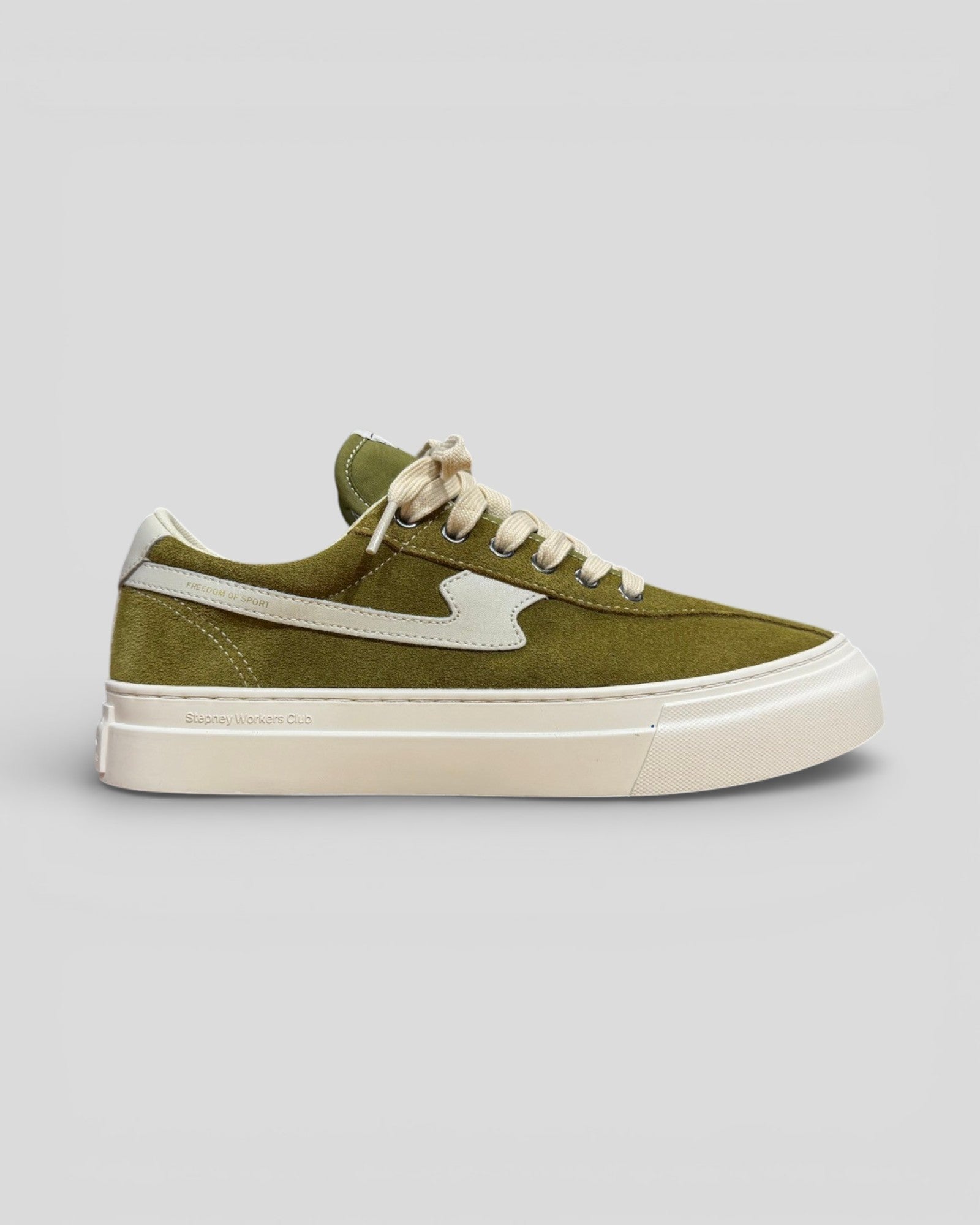 Stepney Workers Club || Dellow S - Strike Suede - Moss/ White Stepney Workers Club