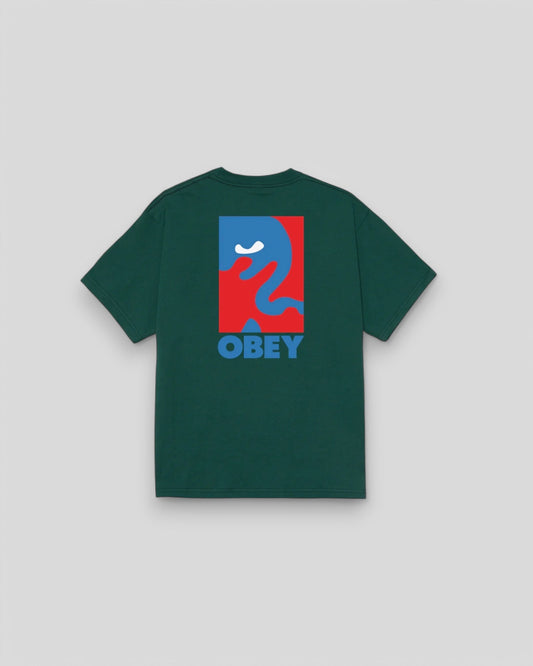 Obey || Cropped Icon Tee - Rain Forrest - M" Obey