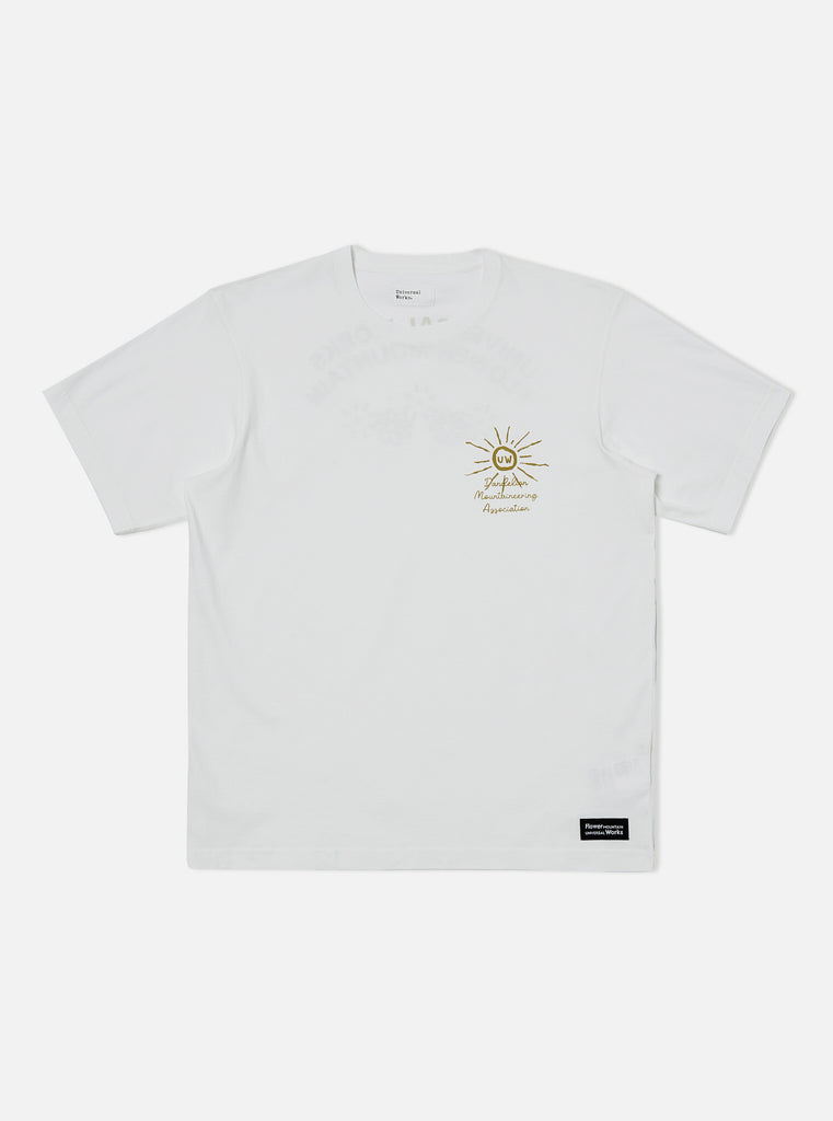 Universal Works || Flower Mountain Print - T-Shirt - Ecru Universal Works