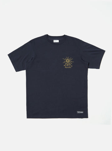 Universal Works || Flower Mountain Print - T-Shirt - Navy Universal Works