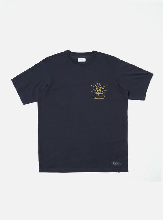 Universal Works || Flower Mountain Print - T-Shirt - Navy Universal Works