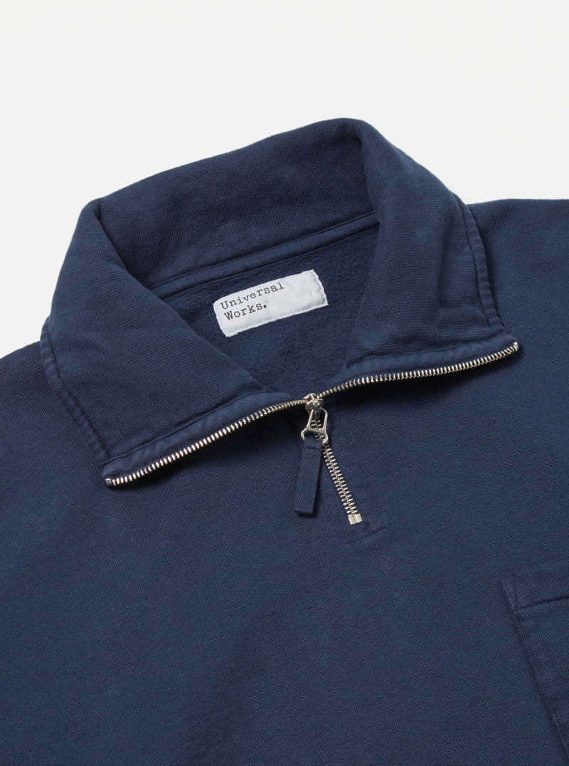 Universal Works || Half Zip Sweat - Navy Universal Works