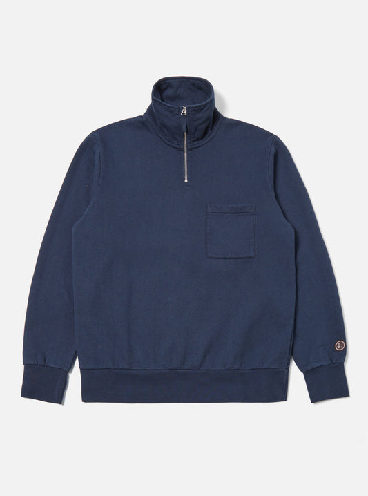 Universal Works || Half Zip Sweat - Navy Universal Works