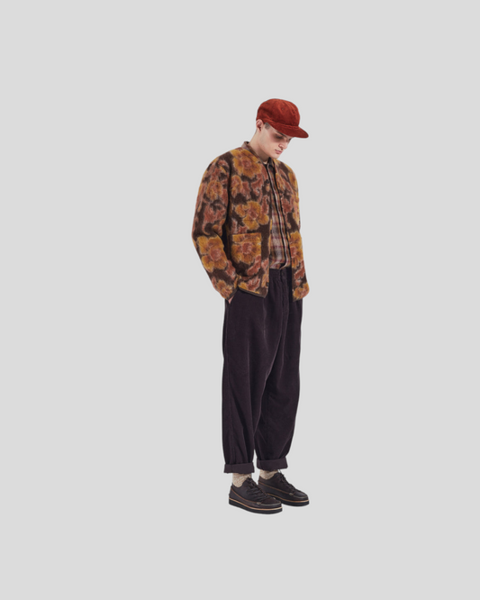 Universal Works || Cardigan Flower Fleece - Brown Universal Works