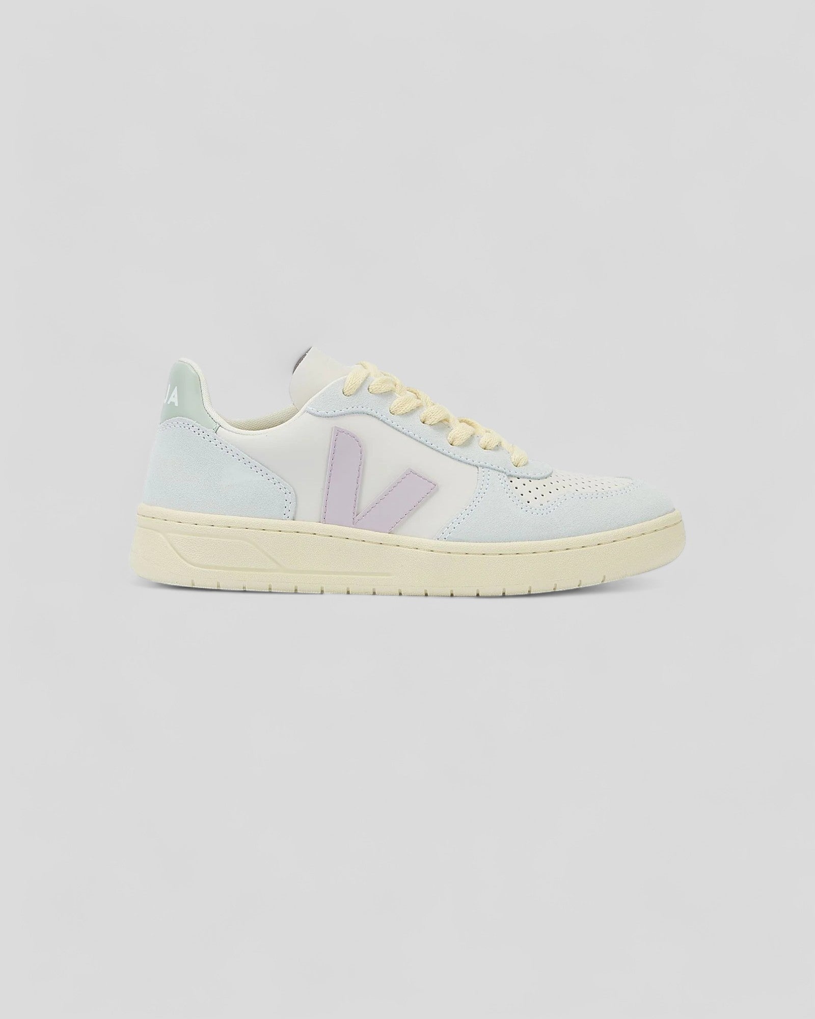 Veja || V-10 - Leather - Gravel/Parme/Menthol Veja