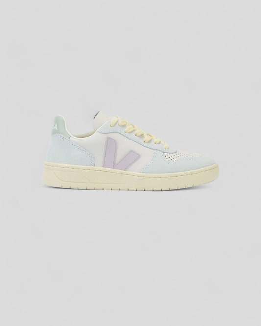Veja || V-10 - Leather - Gravel/Parme/Menthol Veja