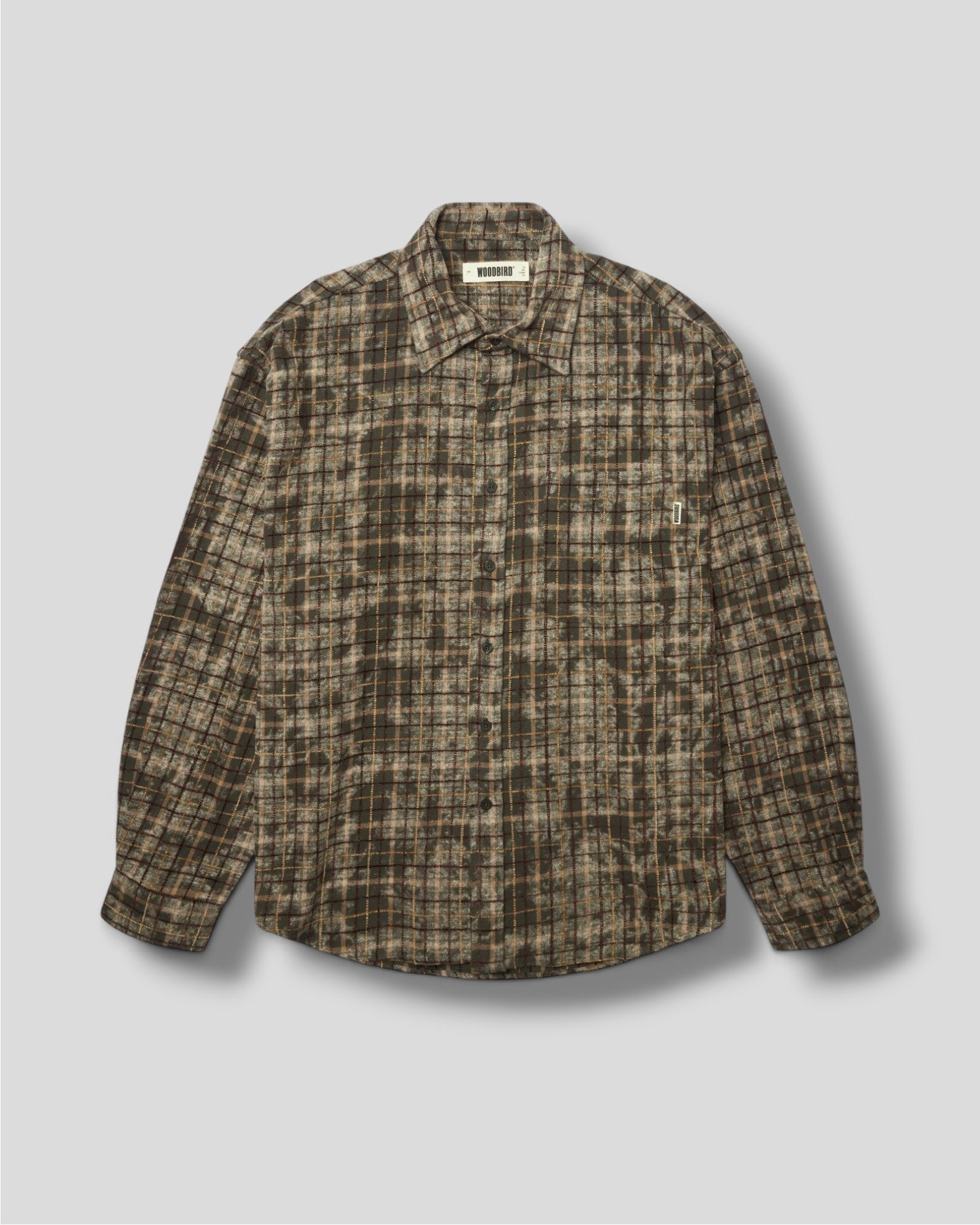 Woodbird || WBJong Wash Check Shirt - Honey/Dark/Olive - M' Woodbird