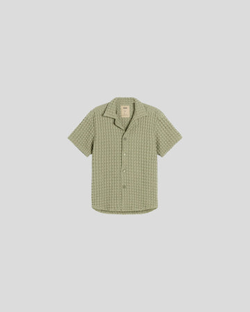 OAS || Dusty Green Cuba Waffle Shirt OAS Compagny