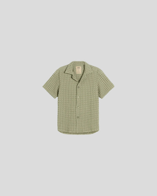 OAS || Dusty Green Cuba Waffle Shirt OAS Compagny
