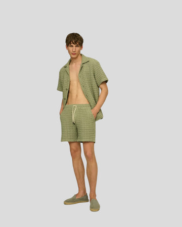 OAS || Dusty Green Porto Waffle Shorts OAS Compagny