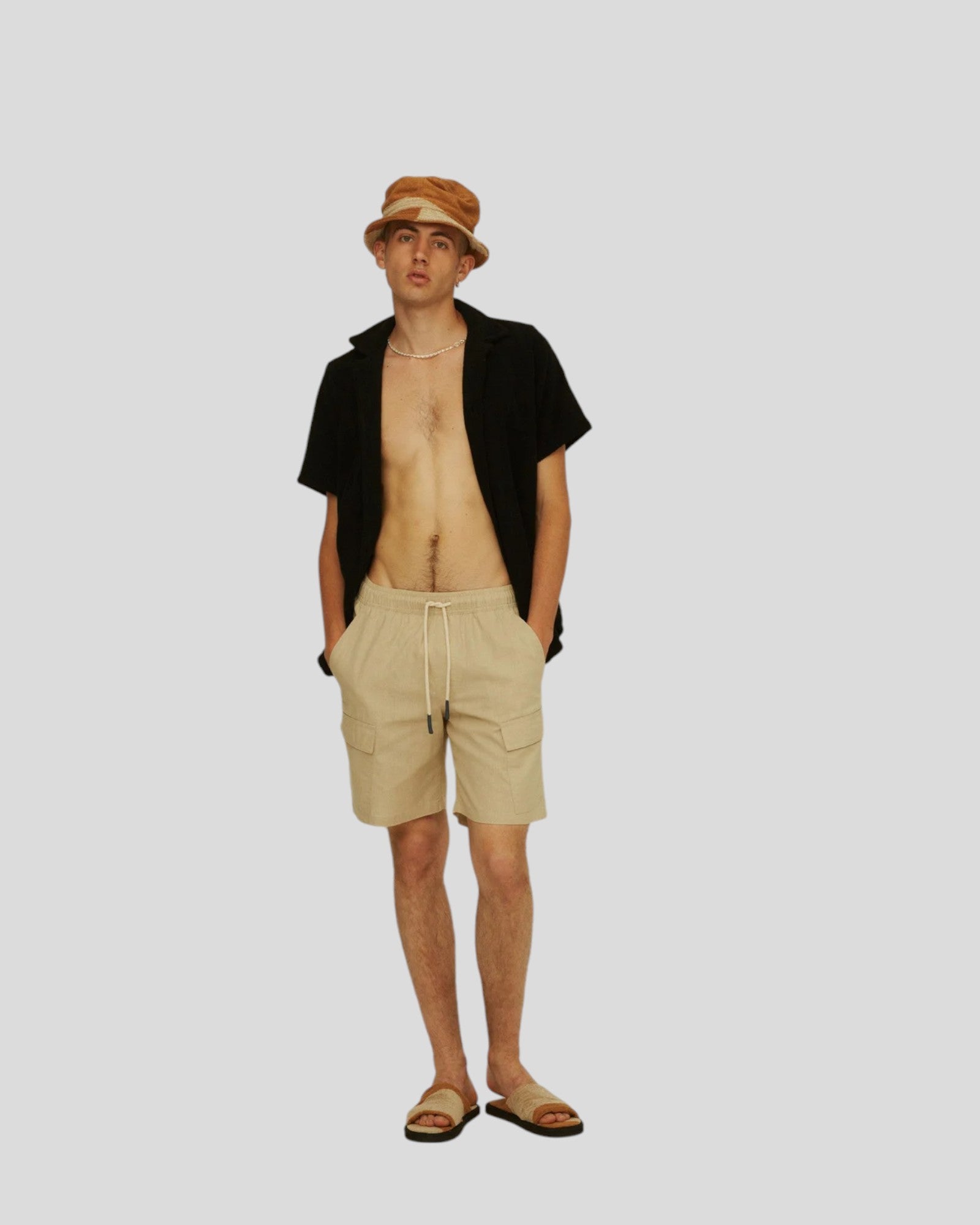 OAS || Cargo Linen Shorts - Beige OAS Compagny
