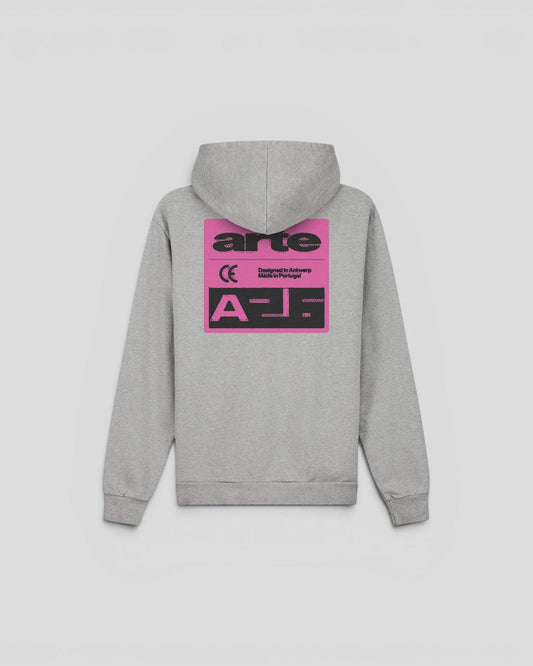 Arte || PInk Serial Hoodie - Grey - M' Arte