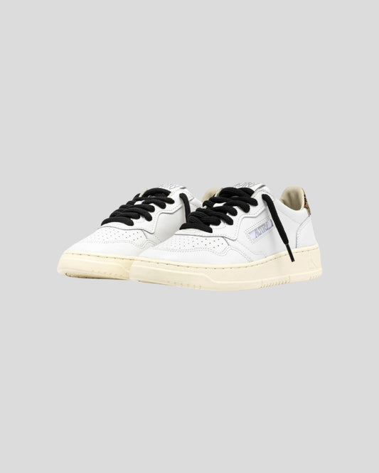 Autry || Medalist OC01 - White and Leopard Leather