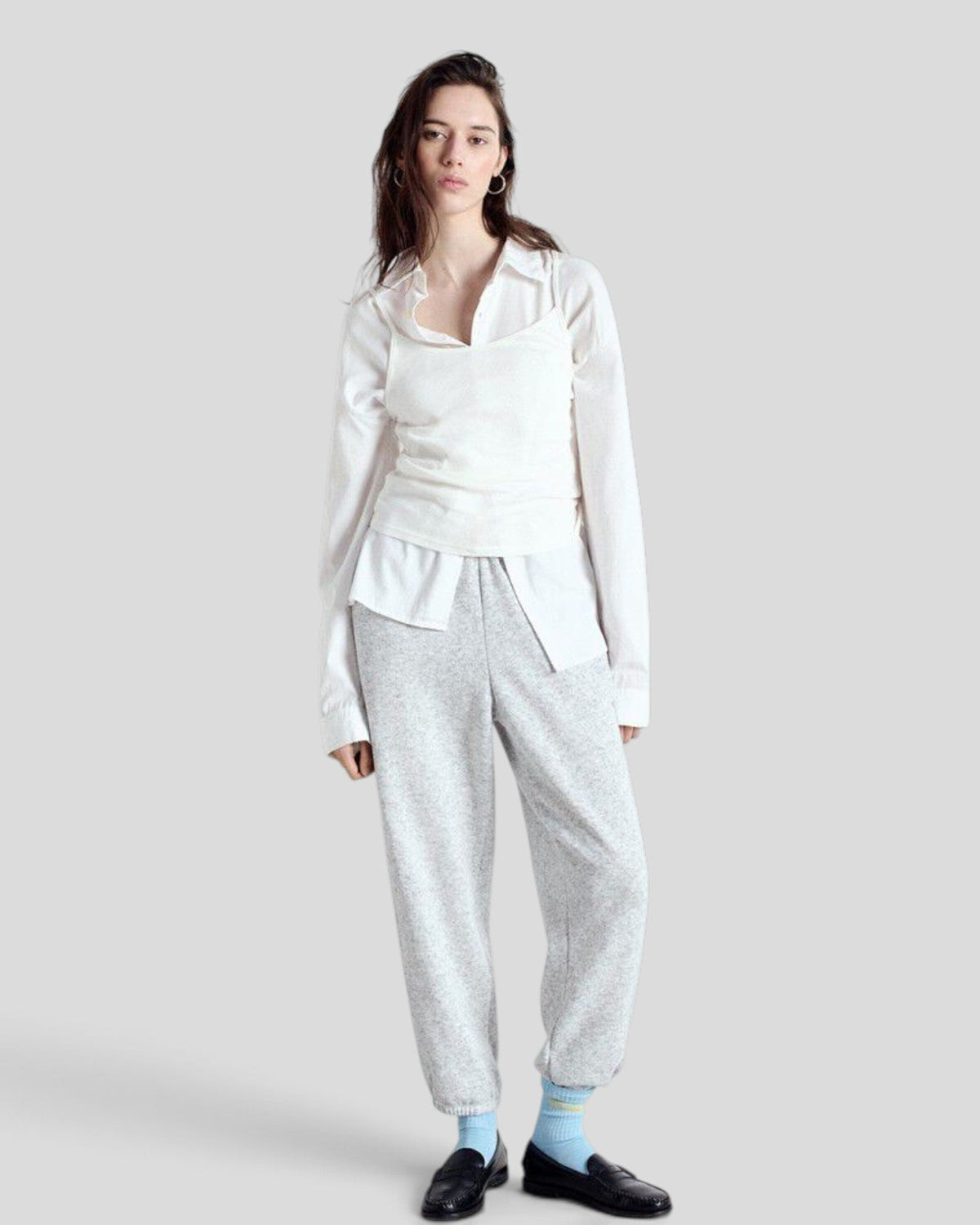 American Vintage || Enova Jogging - Gris Clair Chiné American Vintage