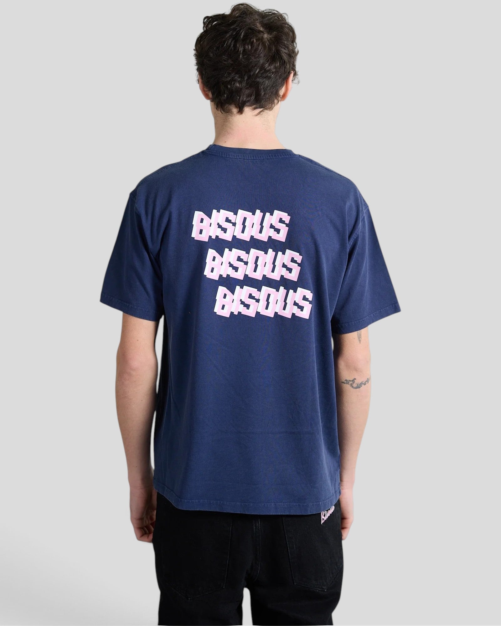 Bisous Bisous || Bisous X3 T-shirt - Navy Bisous Skateboards
