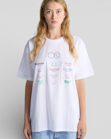 Bisous Skateboard || Body Language T-Shirt - White Bisous Skateboards