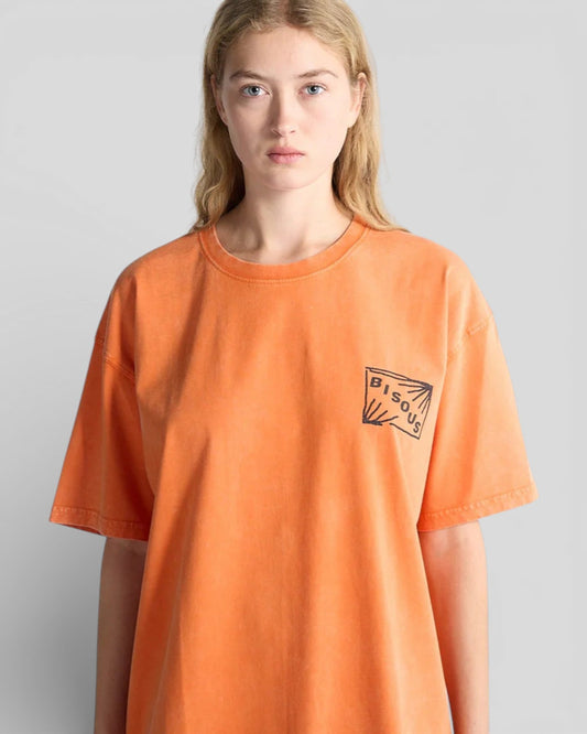 Bisous Skateboard || Flyer T-Shirt - Washed Orange Bisous Skateboards