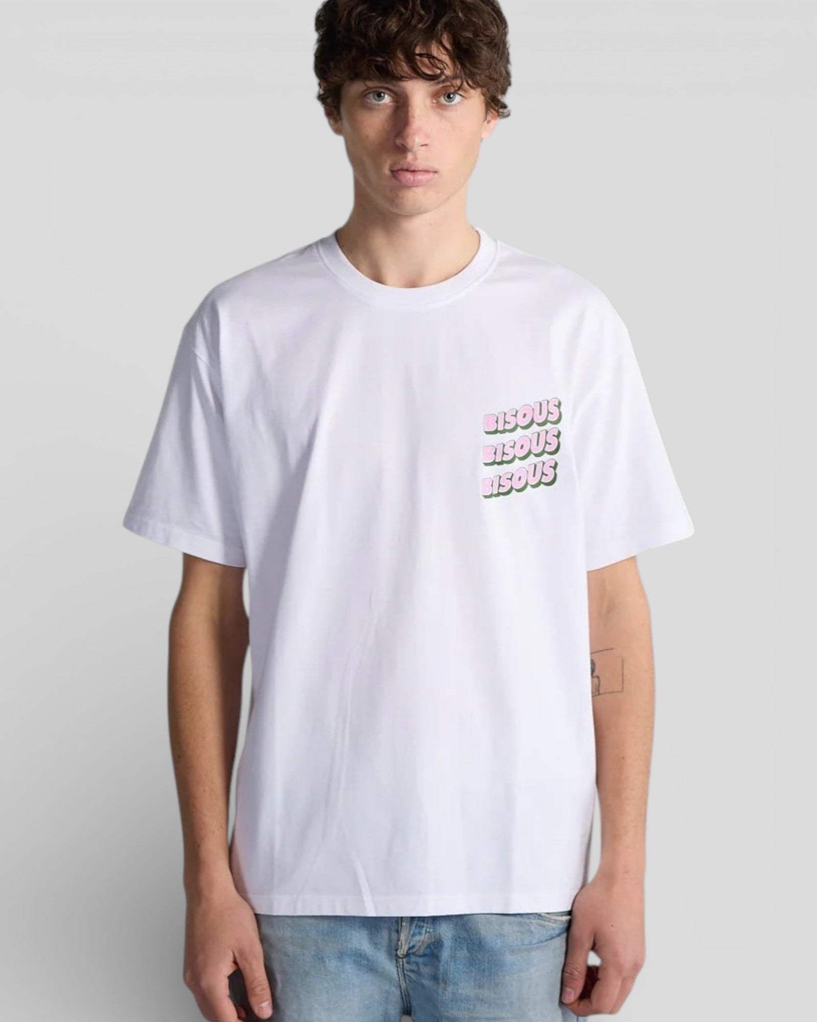 Bisous Skateboard || Sonics T-Shirt - White Bisous Skateboards