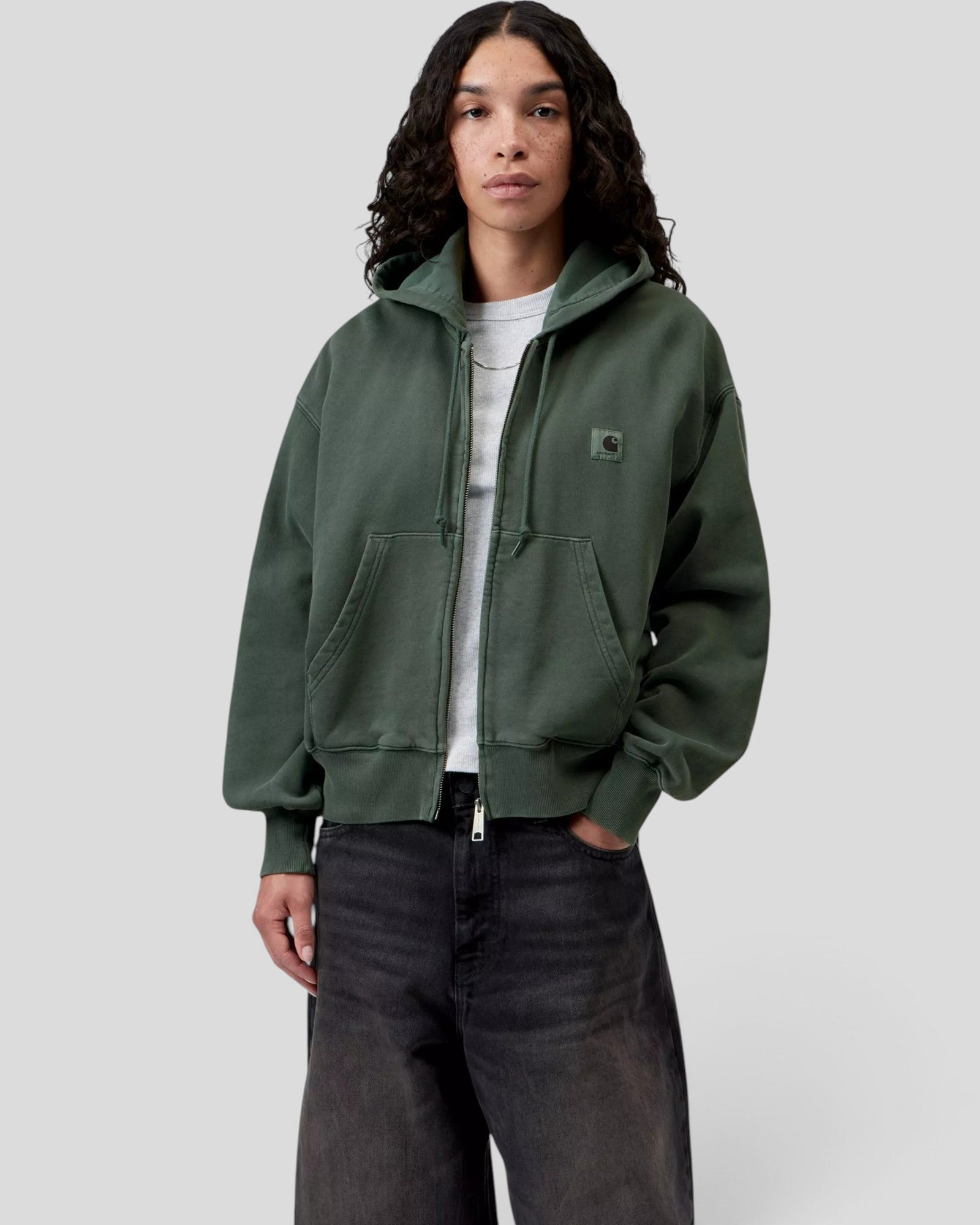 Carhartt || W' Hooded Nelson Jacket - Dark Scarab Garment Dyed Carhartt