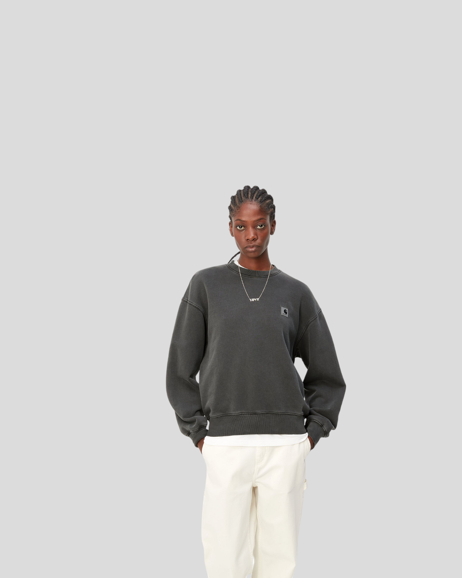 Carhartt || W' Nelson Sweatshirt - Black Garment Dyed Carhartt