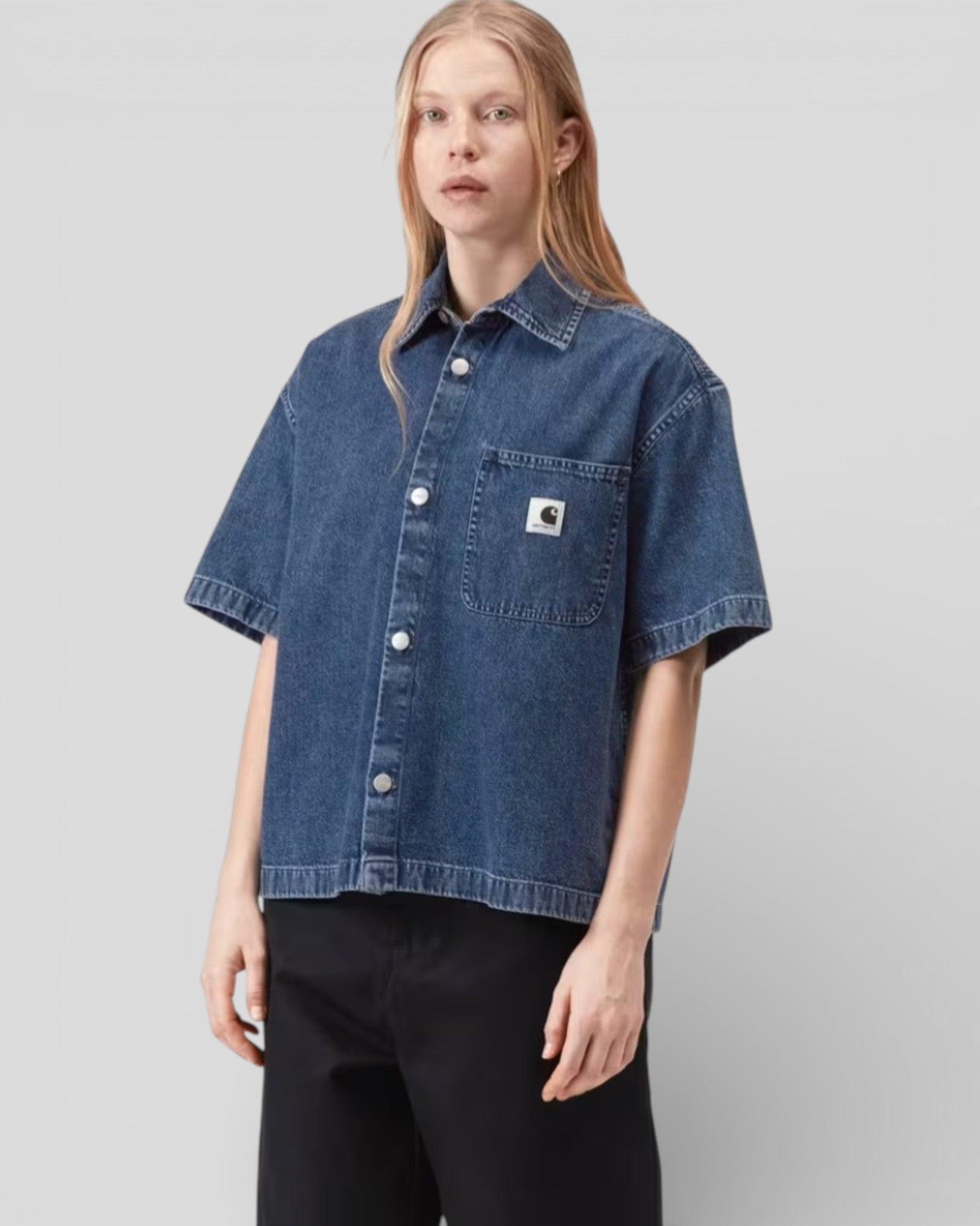 Carhartt || W' S/S Lovilia Shirt - Blue Stone Washed Carhartt