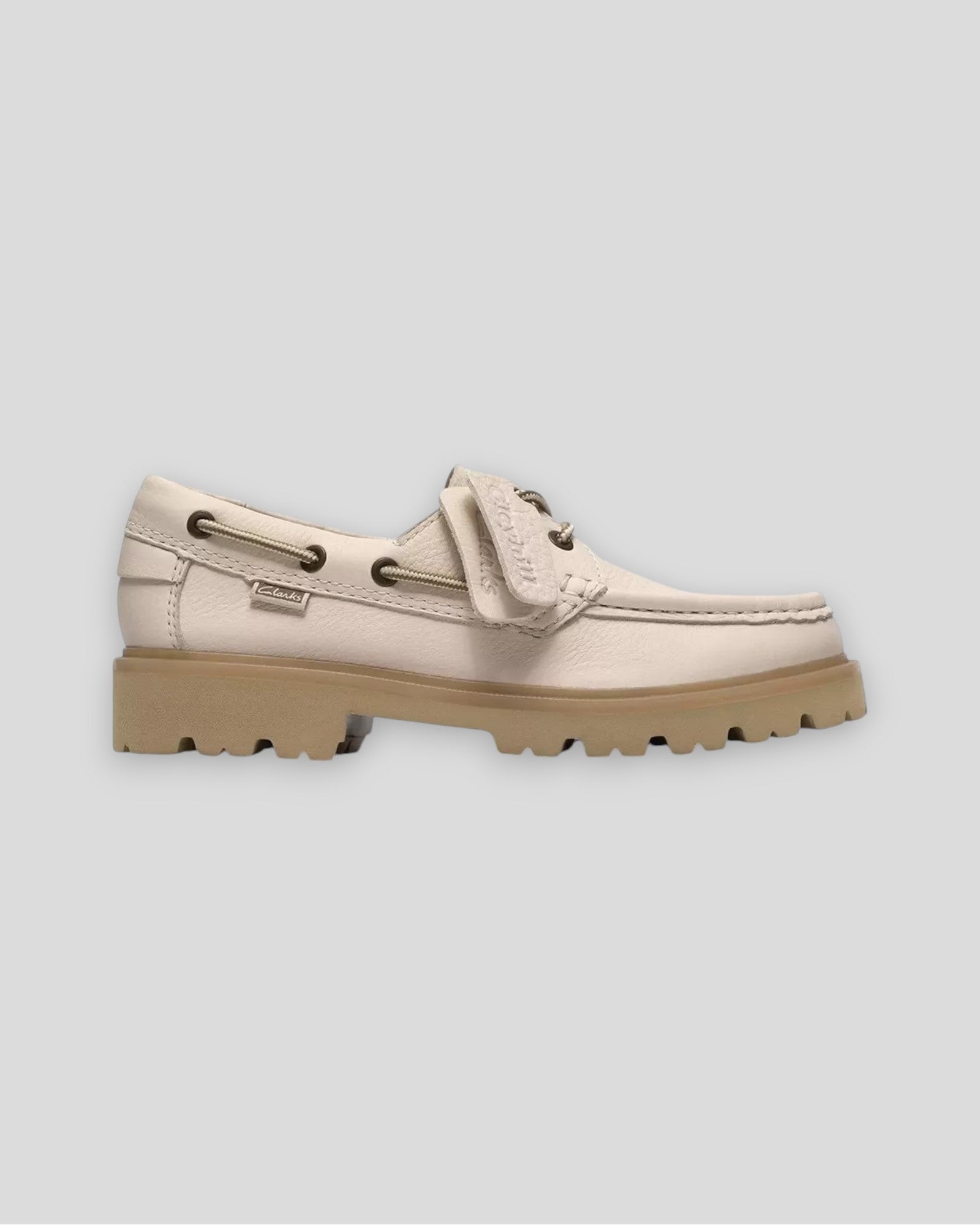 Clarks || Cleyhill Boat - Creme Leather Clarks