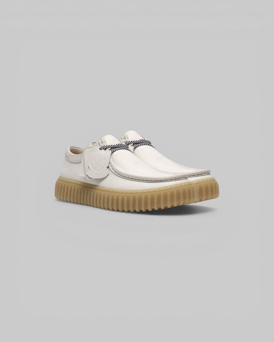 Clarks || Torhill Lo - White Canvas - M’ Clarks