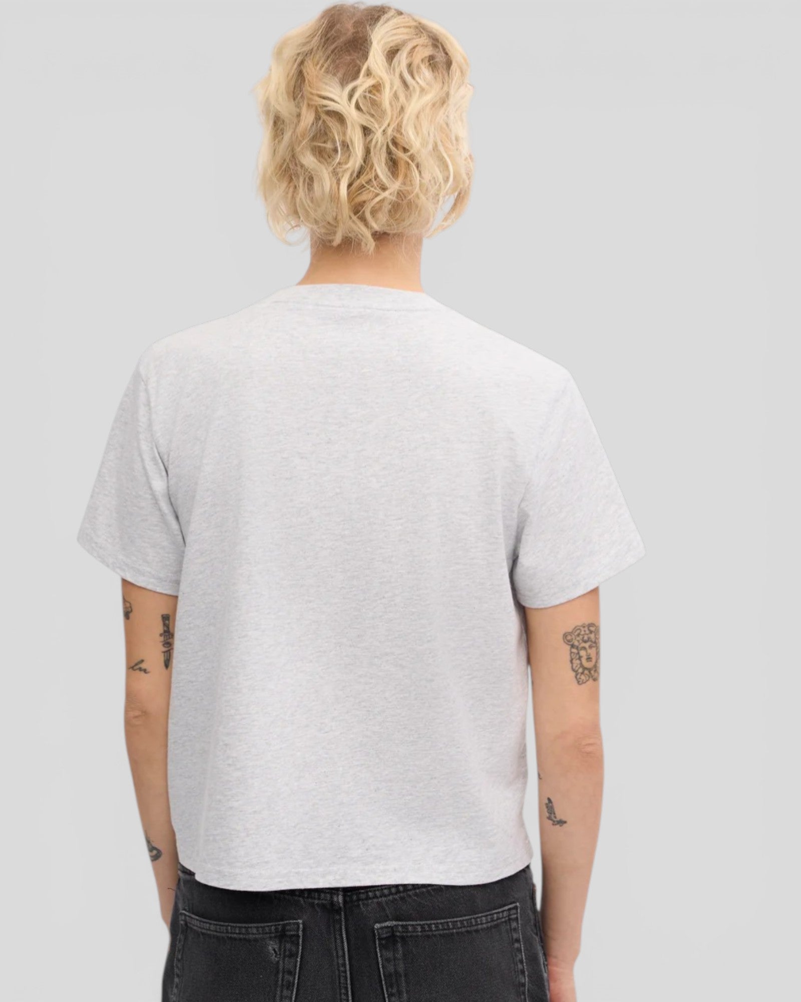 Colorful Standard || Organic Boxy Crop Tee - Snow Melange Colorful Standard