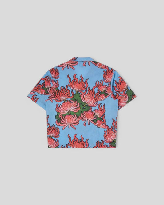 Edwin || Kiku Shirt AOP Cretonne - Blue Edwin