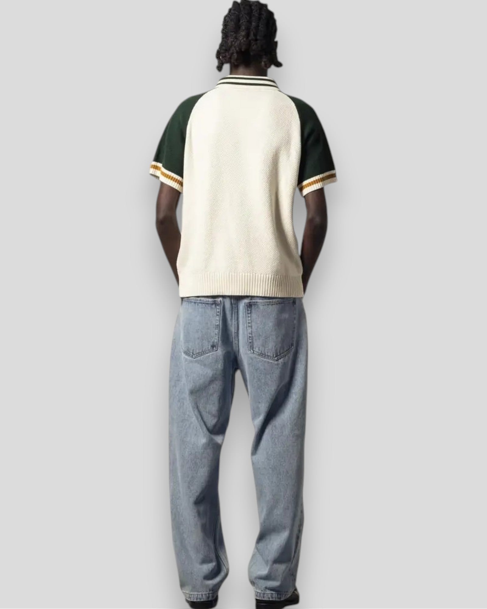 Goodies Sportives || Biker Premium Knit Polo - Green / Ecru Goodies Sportive