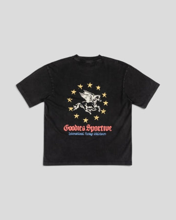 Goodies Sportive || Pegasus Union T-Shirt - Washed Black Goodies Sportive