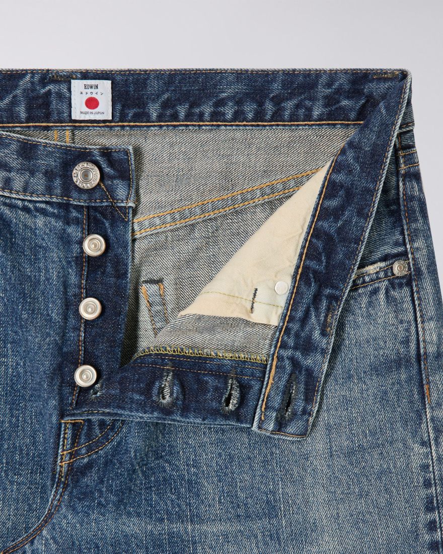 Edwin || Regular Tapered Kurabo Made In Japan  - Blue Mid Dark Used Edwin